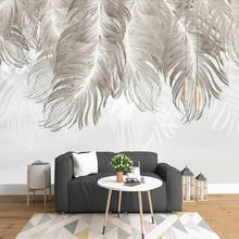 milofi custom large wallpaper mural modern minimalist hand painted feather background wallpaper mural 2024 - buy cheap
