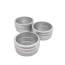 Empty 10g 20g Aluminum Jar With Window Lid Metal Cosmetic Container Nail Craft Refillable Eye Cream Lip Balm Tin Jar Pot 25pcs 2024 - buy cheap
