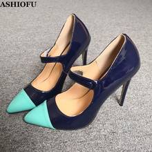 ASHIOFU Handmade Real Photos Ladies High Heel Pumps Mary Janes Party Office Dress Shoes Cap-toe Evening Club Fashion Court Shoes 2024 - buy cheap