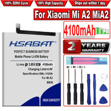 HSABAT 4100mAh BN36 Full Capacity Batteries For Xiaomi Mi A2 MiA2 Mi 6X Mi6X Battery 2024 - buy cheap