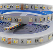 Fita de led rgb com 5 cores, 12v, rgbww, smd 5050, luz flexível, chip rgb + branco frio e branco quente, 60leds por metro, ip30/67 2024 - compre barato