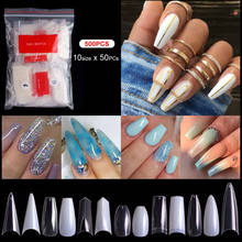 500pcs Natural Clear False Acrylic Nail Tips Full/Half Cover Tips French Sharp Coffin Ballerina Fake Nails UV Gel Manicure Tools 2024 - buy cheap