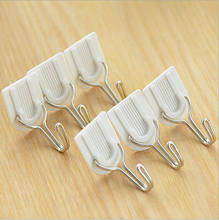 Kitchen supplies 6PCS Strong Adhesive Hook Wall Door Sticky Hanger Holder Kitchen Bathroom White housekeeper on wall 2024 - buy cheap