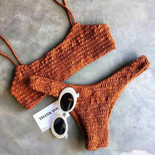 2021 Fashion New Ruffles Crochet Sexy Bikini Set Women Push-up Padded Bra Biquini Swimsuit Triangle Swimwear Bathing Suit Mujer 2024 - buy cheap