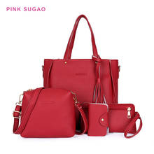 Pink Sugao 4PCS bags set luxury handbags women bags designer fashion shoulder bag leather crossbody bag for women Composite bags 2024 - buy cheap