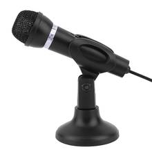 New Computer Notebook Desktop Microphone KTV-307 Wire Karaoke Handheld Microphone 3.5mm Mic With Base For Singing Recording 2024 - buy cheap