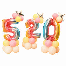 32 polegada número da folha balões suporte coluna confetes balão crianças festa de aniversário do bebê chuveiro menino decoração casamento suprimentos 2024 - compre barato