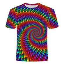 Новая 3D футболка с гипнотическим принтом для мужчин, Женская забавная футболка с короткими рукавами, Мужская футболка, 3D футболка с коротким рукавом 2024 - купить недорого
