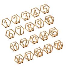 1-20 Number Hexagon Wooden Table Numbers Wedding Decoration Rustic Party Decor Supplies Halloween Christmas New Year For Home 2024 - buy cheap