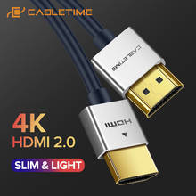 CABLETIME HDMI Cable 2.0 M/M Zinc Alloy HDMI to HDMI 2k*4k Slim HDMI Cable for TV Laptop Projector PS3 PS4 Cable C124 2024 - buy cheap