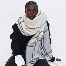 2019 new cashmere like plaid scarf of Z home in Europe and America in autumn and winter,Thickened warm long women's shawl scarf 2024 - buy cheap