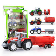 Camión de juguete para niños, vehículo de ingeniería de aleación, Tractor de juguete, volquete, clásico, regalo de Navidad, 4 Uds. 2024 - compra barato