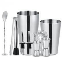 10Pcs/Set Stainless Steel Cocktail Shaker Ice Tong Mixer Drink Bartender Browser Kit Bars Set Tools Professional  2024 - buy cheap