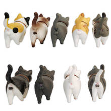 Ornamentos criativos de artesanato para decoração de casa, artesanato fofo de mini animal de pvc em miniatura, bonecos de gato e sino japonês, brinquedos, 1 peça 2024 - compre barato