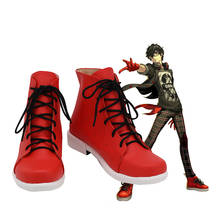 Fantasia para cosplay de 5 joker amamiya ren, sapato vermelho feito sob encomenda para cosplay, halloween 2024 - compre barato