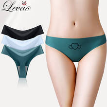 Levao nova tanga cuecas sem costura das mulheres sexy calcinha íntima tanga brasil estilo esportes impressão de seda gelo feminino g-string 2024 - compre barato