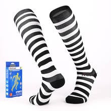 FINDCOOL  Unisex Compressions Socks fro Varicose Veins Calf Supports Black White Stripe Socks for Women and men 2024 - buy cheap