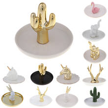Bandeja organizadora de joyería de cerámica, soporte para collar, anillo, plato 2024 - compra barato