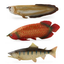Animal Figurine Decoration Simulation Arowana Statues Sealife Fish Salmon Model Toy Kids Toy Gift 2024 - buy cheap