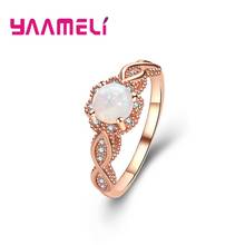 Rose Gold Infinity Love Enternity Jewellery Luxury 925 Sterling Silver AAA Zircon Opal Stone Wedding Band Rings Hot Selling 2024 - buy cheap