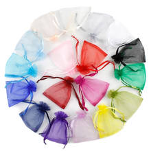 50/100pcs 7x9 9x12 10x15cm Drawstring Organza Bag Jewelry Storage Packaging Bags Wedding Candy Bags Wholesale Gifts Tulle Pouch 2024 - buy cheap