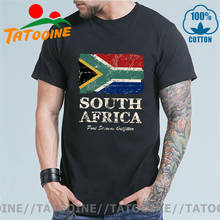 Retro Distressed South Africa Flag T shirt men Vintage African Pride T-shirt Cool Short Sleeve Crew Neck Nature Cotton Tee shirt 2024 - buy cheap