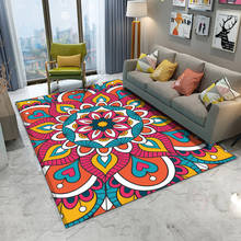 Alfombra rectangular étnica con estampado de flores, tapete de franela, de buena calidad, para el hogar y la sala de estar 2024 - compra barato