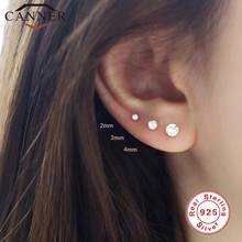 1 set CANNER 925 Sterling Silver Stud Earrings For Women Crystal Zircon Small mini Earring Piercing Earings Jewelry brincos 2024 - купить недорого