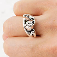 Leesell bonito fortune forma de gato mulher abertura anéis cor prata dança festa dedo anel delicado presente da menina nova moda jóias 2024 - compre barato