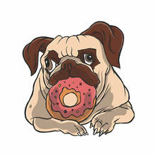 Pug Donut Dog Vinyl Car Stickers Waterproof Suitable for Any Flat and Smooth Clean Surface Windows Car Decals,13cm*12cm 2024 - buy cheap