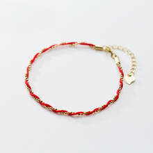 MloveAcc-pulsera de cadena de giro en espiral para mujer, de plata de ley S925, Cuenta de cuerda roja, regalo de joyería para hija y señora 2024 - compra barato