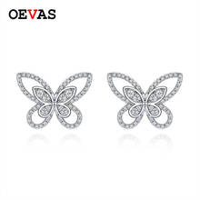 OEVAS Sterling 100% 925 Silver Sparkling 19*14mm High Carbon Diamond Butterfly Earrings For Women Party Fine Jewelry Dropship 2024 - buy cheap
