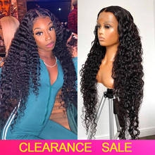 Transparent Deep Wave Lace Frontal Wigs Deep Wave Curly Lace Front Wig T PART Wet And Wavy Curly Human Hair Wigs Raw Indian Hair 2024 - buy cheap