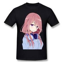 Miku Nakano T-Shirt Men Birthday Gifts Short Sleeves Funny Tees O Neck 100% Cotton The Quintessential Quintuplets japanese anime 2024 - buy cheap