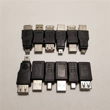 Новый комплект адаптеров 12 в 1 USB 2,0 OTG коннектор штекер-гнездо Micro USB Mini USB 5Pin Конвертер Разъем 2024 - купить недорого