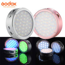 Godox R1 Мини Круглый RGB креативный светильник для селфи LED видео заполняющий светильник CRI98 с литиевой батареей 1800 мАч для камеры на мобильный телефон 2024 - купить недорого