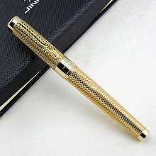 Jinhao 1200 caneta fonte, com olhos de cristal vermelho, dragão dourado, conversor de tinta estilo push-in, 0.5mm, material de escritório 2024 - compre barato