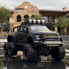 Ford raptor f150 carro modificado off-road 1/28, veículo de metal fundido e brinquedo, coleção de brinquedo para crianças 2024 - compre barato