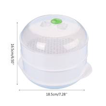 2022 New Double plastic steamer microwave oven round steamer 2024 - buy cheap