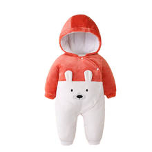 Winter Newborn Unisex Baby Romper Cartoon Baby Girl Clothes Polyester Pajamas Full Sleeve Hooded One-Pieces Baby Boy Clothes 2024 - buy cheap