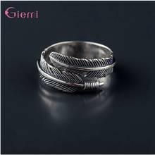 Latest Novel Feather Shape Rings For Women 925 Sterling Silver Statement Rings For Bridal/Girls Fashion Jewelry Wholesale Rings 2024 - buy cheap