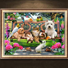 5D DIY Алмазная картина с рисунками животных из мультфильмов, кошек, мозаичная вышивка с животными, вышивка крестиком, рукоделие, украшение 2024 - купить недорого