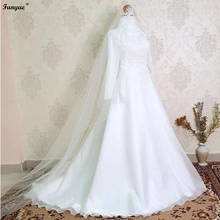 В мусульманском стиле с длинным рукавом свадебное платье для невесты с вуали настоящая фотография кружевное платье Vestidos De Novia Мальдивские Острова Свадебные платья 2021 2024 - купить недорого
