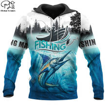 PLstar Cosmos Marlin Fishing Outdoor Fashion Men's/Women Sweatshirt Animal 3D Print Hoodies Harajuku Zipper Hooded Casual A4 2024 - buy cheap