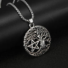 Eueavan 10 pçs nórdico viking árvore da vida pentagrama pingente colar amuleto jóias para homens 2024 - compre barato