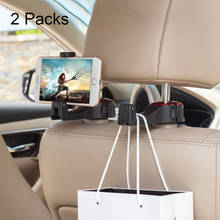 2 Packs Car Headrest Hook Car Phone Holder  Seat Back Hanger for Cloth Foldable Clip Bag Handbag Purse Grocerys Organizer Bag 2024 - buy cheap