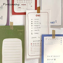 Check List To Do List/Daily Plan Calendar Paper Memo Pad Sticky Notes Notepad Diary Kawaii Stationery Self-Stick Note Memo Pad 2024 - buy cheap