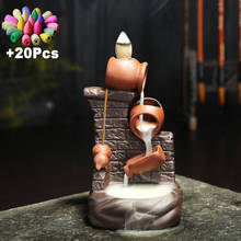 +20pcs Incense Cones Ceramic Creative Flowing Water Backflow Incense Burner Aromatherapy Censer Tea Pet Feng Shui Home Decor 2024 - buy cheap