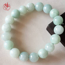 12mm Nature jadeite Bangle Mala bead Jade emerald bracelet talisman Lucky 2024 - buy cheap