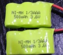 Lote de 2 baterías NI-MH de 3,6 v, paquete de batería recargable para teléfono, 1/3AAA, 500mAh, envío gratis 2024 - compra barato